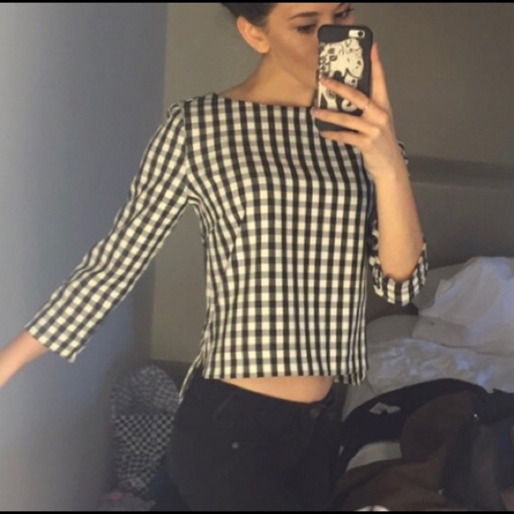 🖤Gingham printed top🖤